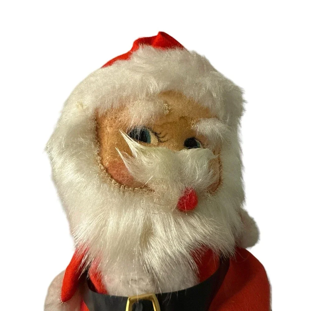 Vtg MCM Homemade Santa Claus Shelf Sitter Christmas Musical Windup One Of A Kind